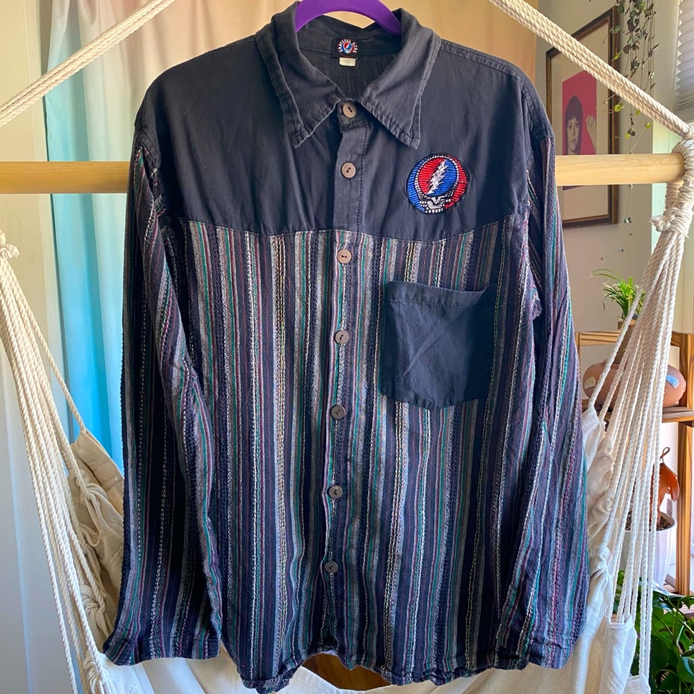 RARE VINTAGE GRATEFUL DEAD 1976 | Button Down Shirt | AUTHENTIC BAND MERCH | L